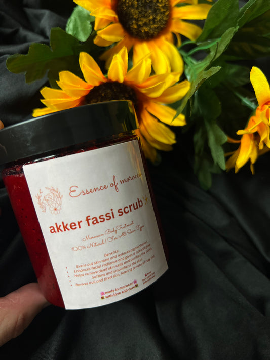 300g akker fassi scrub, smooth and moisturizer skin, brightening and softening